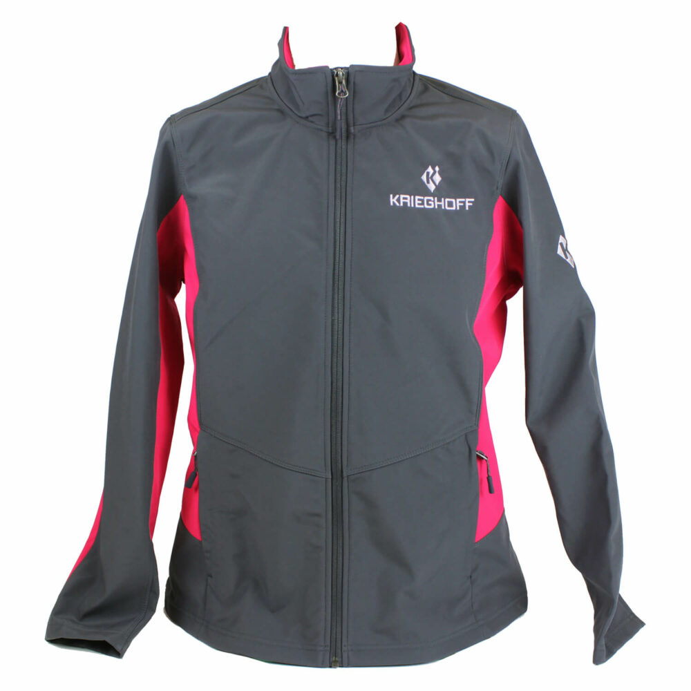 Ladies’ Soft Shell Jacket, Grey/Dark Rose