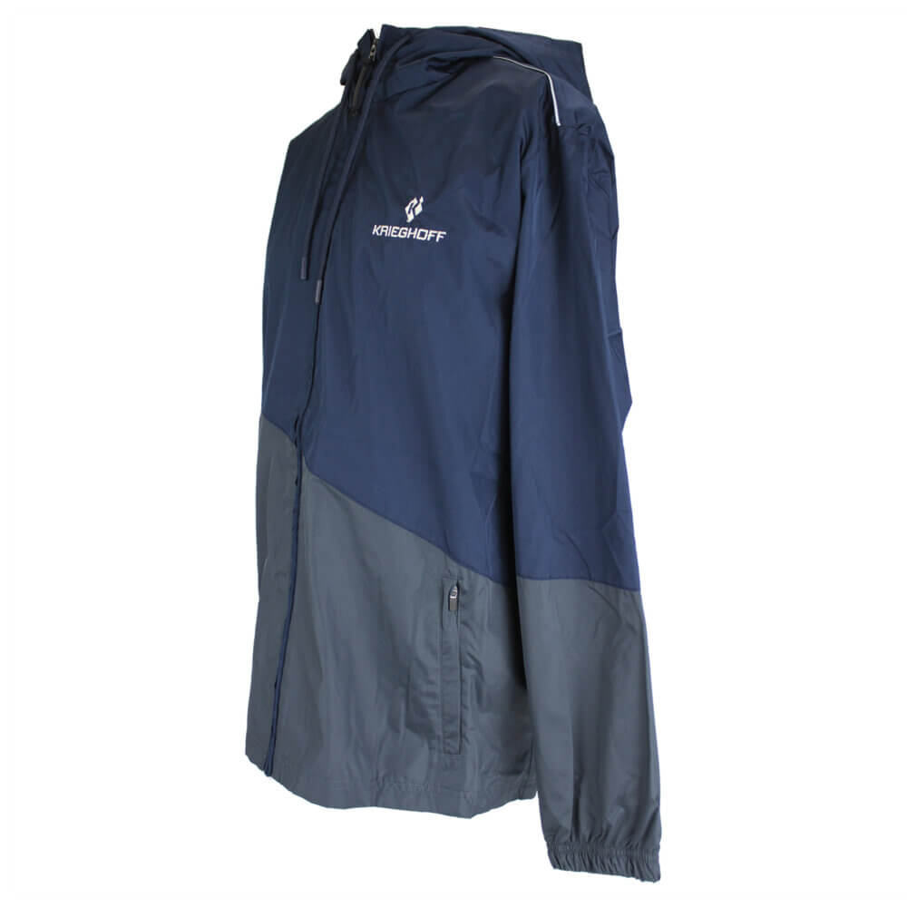 Krieghoff Lightweight Full Zip Windbreaker, Navy/Grey