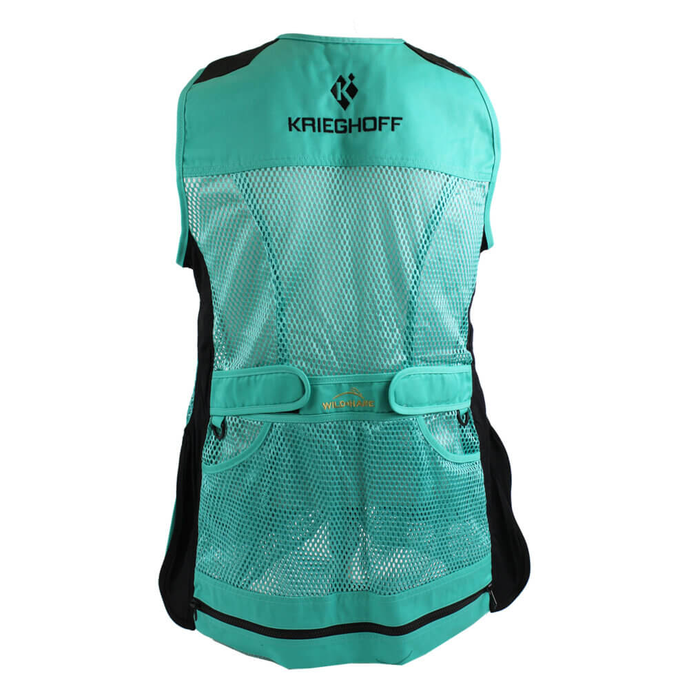 Krieghoff Ladies’ “Perfect Fit” Mesh Vest by Wild Hare – Right Handed, Turquoise/Black